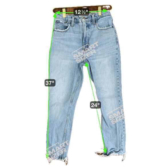 Abercrombie & Fitch The Skinny High Rise Jean Raw Hem Stretch Blue Women 2/26 - Picture 5 of 5